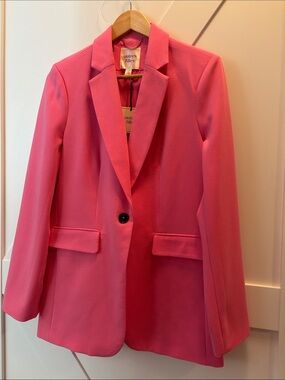 Autres Filles Pink Single-Button Tailored Blazer